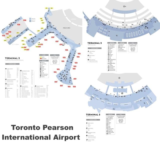 Mapa do terminal do aeroporto de Toronto