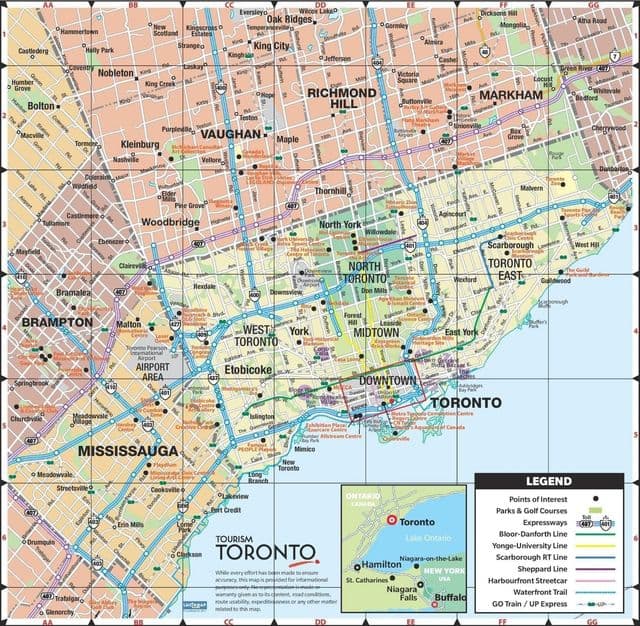 Mapa da cidade de Toronto