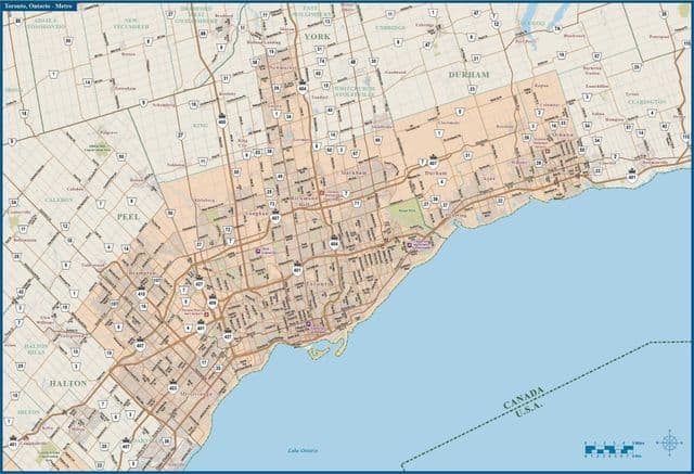 Mapa de estradas de Toronto