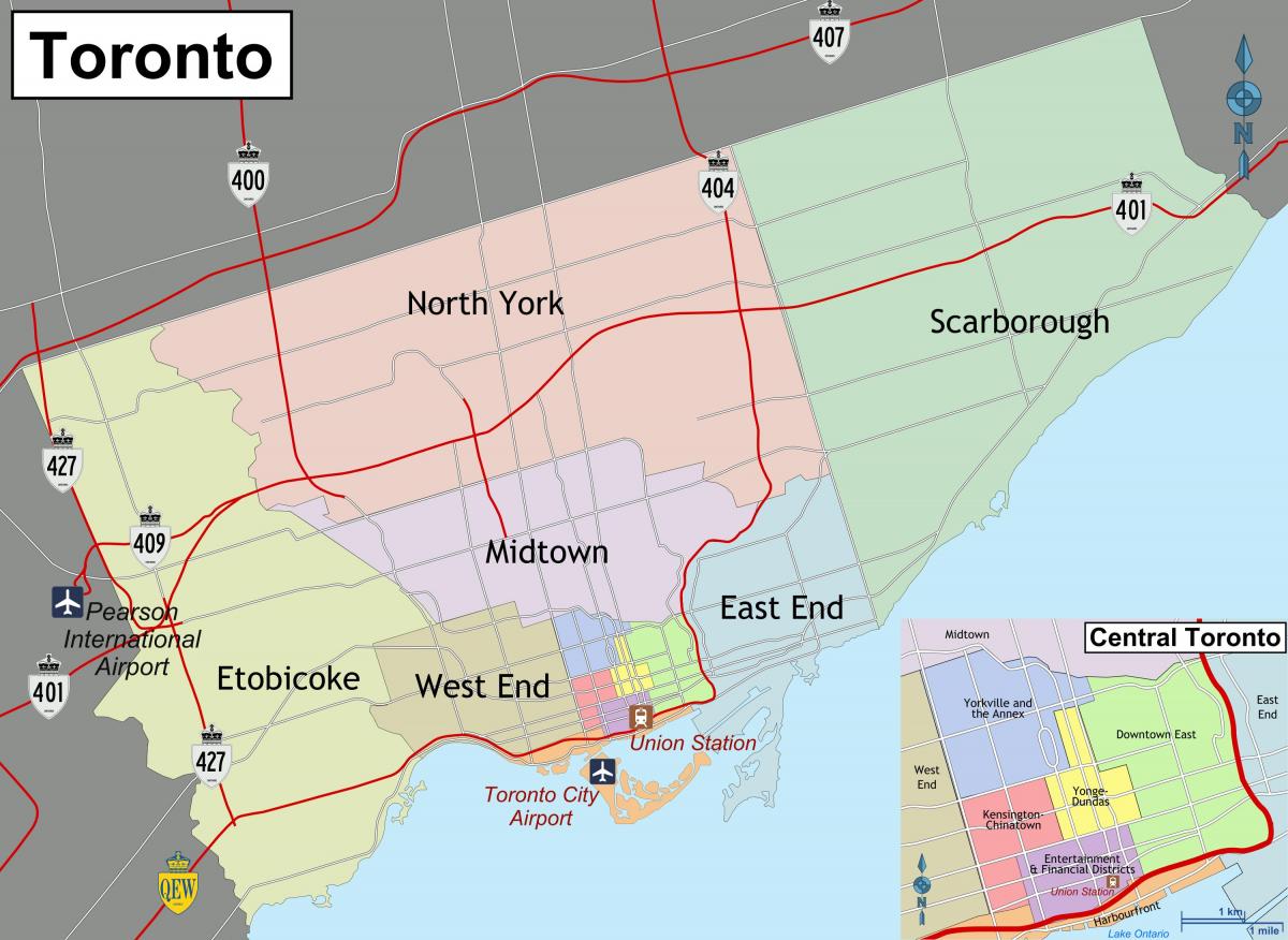 Mapa do distrito de Toronto