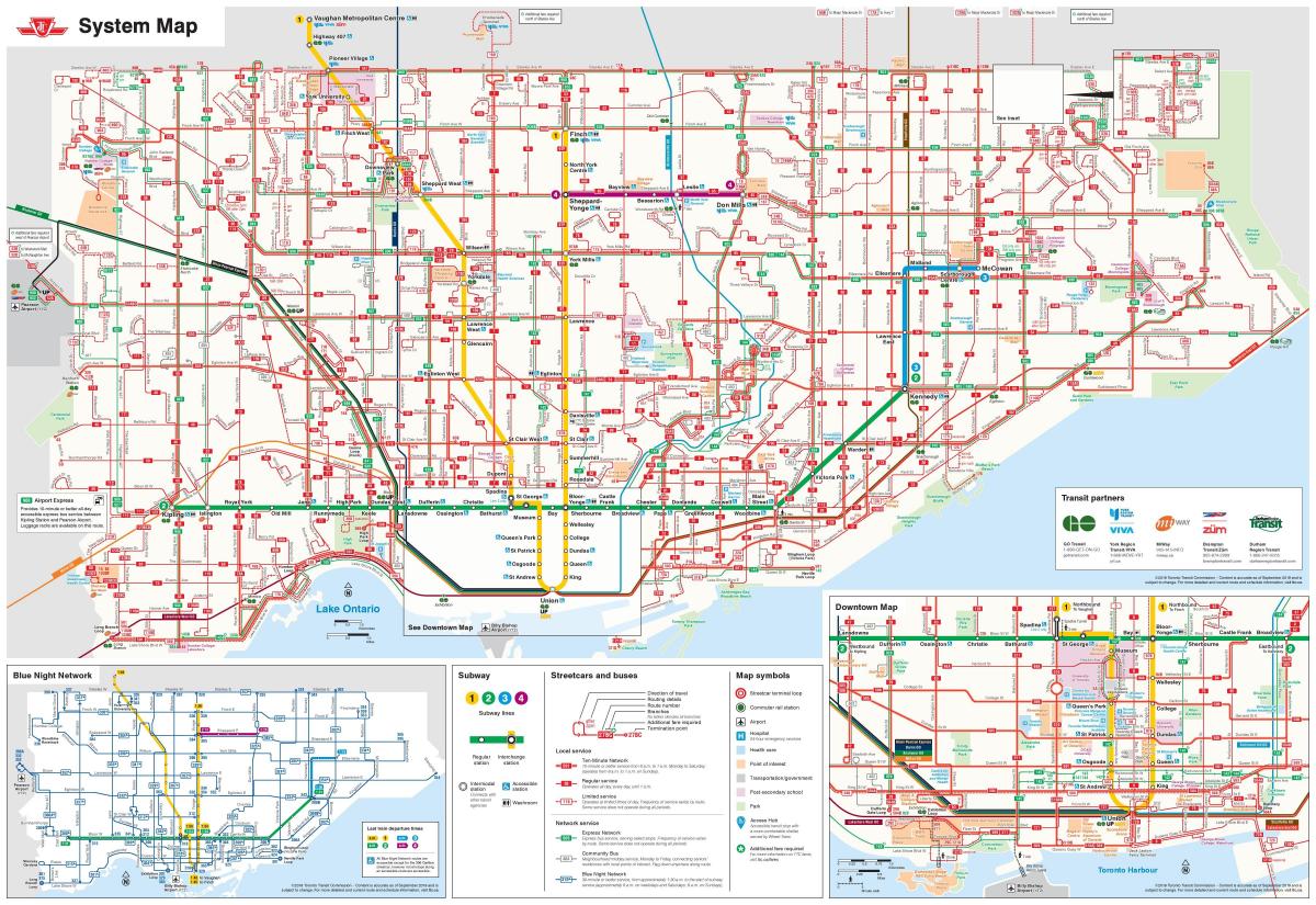 Mapa da rodoviária de Toronto