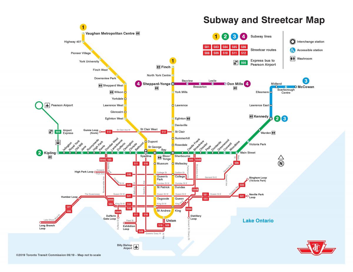 Mapa da estação de metrô de Toronto